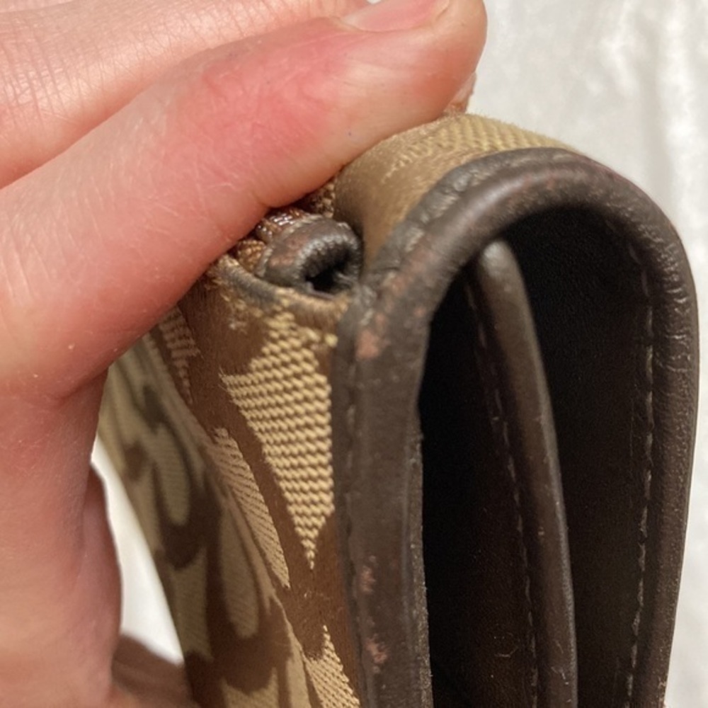 Coach checkbook khaki brown op c checkbook wallet - Picture 12 of 16